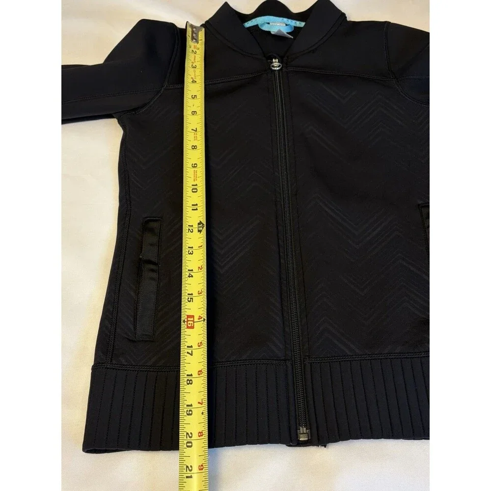 IVIVVA by Lululemon Black Chevron Warp Speed Jacket Full Zip Girls 10 Athleisure